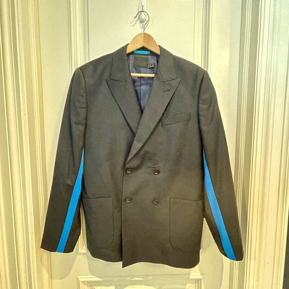 ASOS Design Men's Fluorescent Blue Stripe Suit Set (1 of 2) - Picture 1 of 6